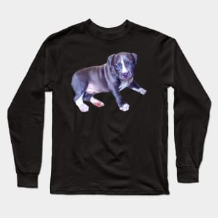 Cute Blue line pit bull dog puppy - with blue eyes Long Sleeve T-Shirt